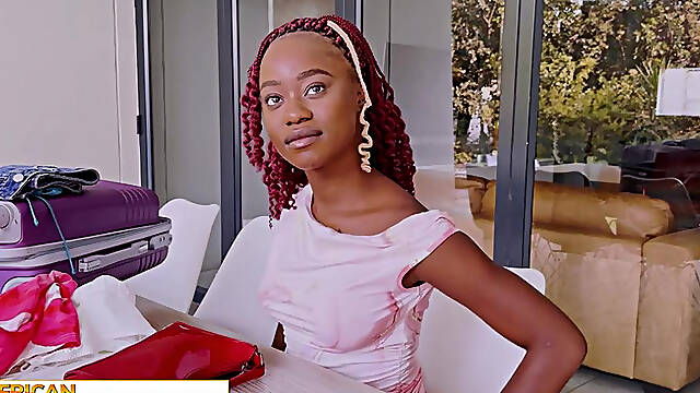 Cute black Farah Dundee enjoys rough sex in doggystyle after hot blowjob