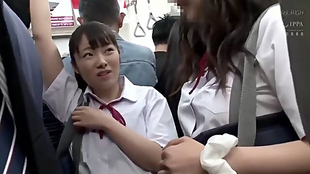 Students kiss on the subway 2