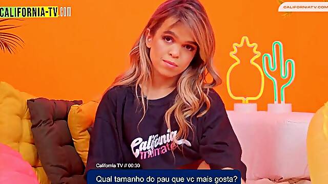 Brazilian Naughty Dwarf Fucks Herself with Giant Dildo