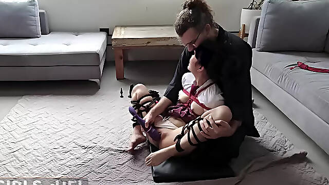Girls Of Hell - Schoolgirls In Bondage - 18 Yo Teen 18+ Enjoys A Calming Shibari Session