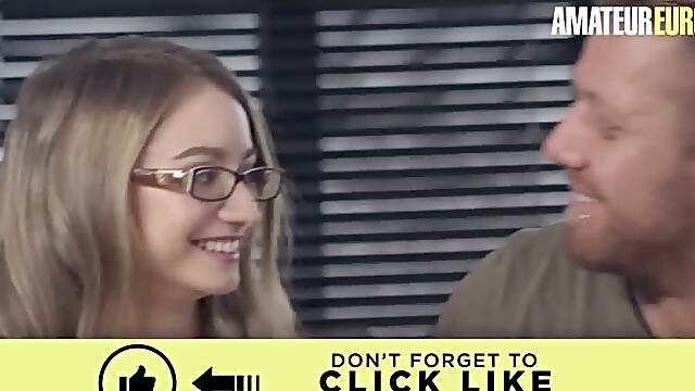 AMATEUR EURO - Shy Amateur Teen Rides Big Cock At Porn Audition