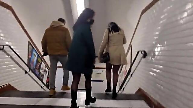 French Threesome Outdoor BJ - Blowjob
