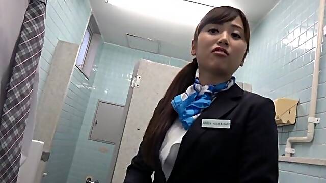 Japanese chick Kawasaki Arisa gets talked into sucking on his dick
