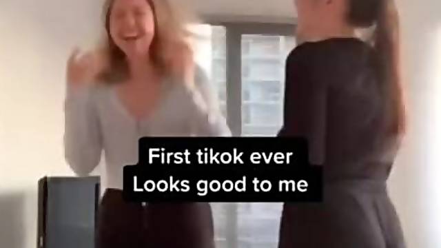 Braless with natural boobs tik tok dancers