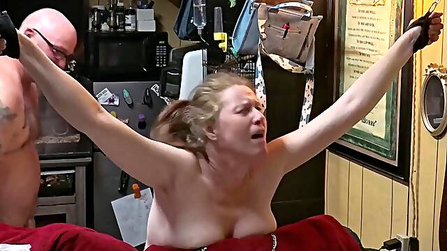 BITCH WIFE SUFFERS SLAVERY AND DEEPTHROAT PANG