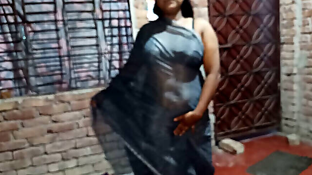 Desi Wife Slowly Undressing Saree
