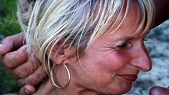 Dutch mature on the beach