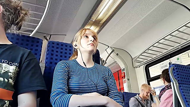 Nice blonde in train