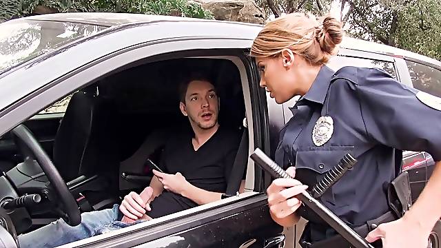Mercedes Carrera gets to fuck a guy she pulled over