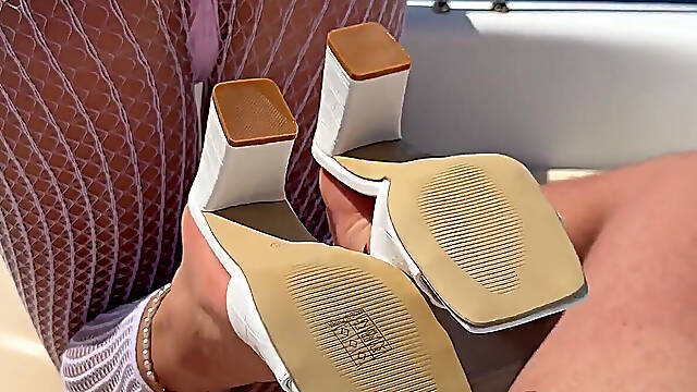 Outdoor Shoejob & Footjob on a Boat with Long Toenails - Ocean Vibes & Cum on Feet