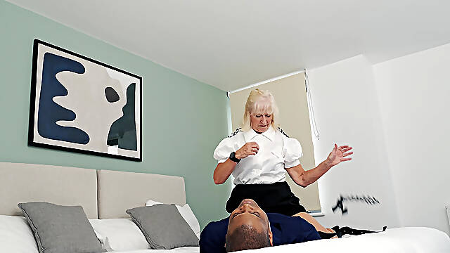 Dirty Talking British Police Woman Interracial Face Sitting